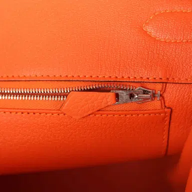 HERMÈS Pre-owned Hermes Birkin 35 Feu Clemence Palladium Hardware | Thumbnail 9 HERMÈS Pre-owned Hermes Birkin 35 Feu Clemence Palladium Hardware | Thumbnail 9