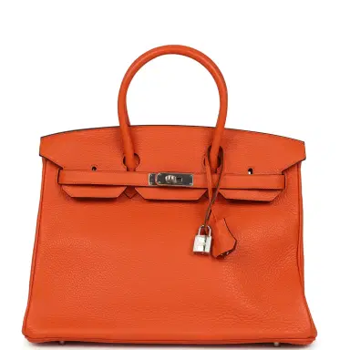 HERMÈS Pre-owned Hermes Birkin 35 Feu Clemence Palladium Hardware | Thumbnail 1 HERMÈS Pre-owned Hermes Birkin 35 Feu Clemence Palladium Hardware | Thumbnail 1