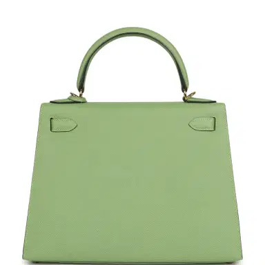 HERMÈS Pre-owned Hermes Kelly Sellier 28 Vert Criquet Epsom Gold Hardware | Thumbnail 4 HERMÈS Pre-owned Hermes Kelly Sellier 28 Vert Criquet Epsom Gold Hardware | Thumbnail 4
