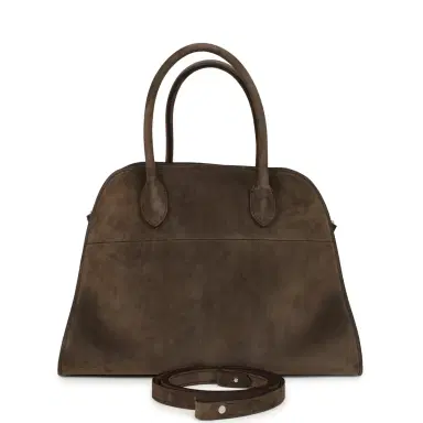 The Row The Row Soft Margaux 12 Bag Nut Brown Suede Silver Hardware | Thumbnail 1 The Row The Row Soft Margaux 12 Bag Nut Brown Suede Silver Hardware | Thumbnail 1