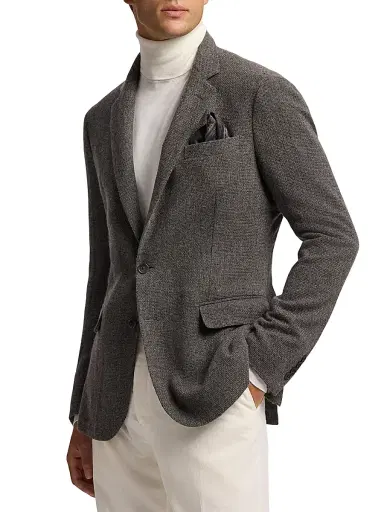 Ralph Lauren Purple Label Men's Hadley Hand-Tailored Cashmere Jacket - Medium Grey | Thumbnail 4 Ralph Lauren Purple Label Men's Hadley Hand-Tailored Cashmere Jacket - Medium Grey | Thumbnail 4