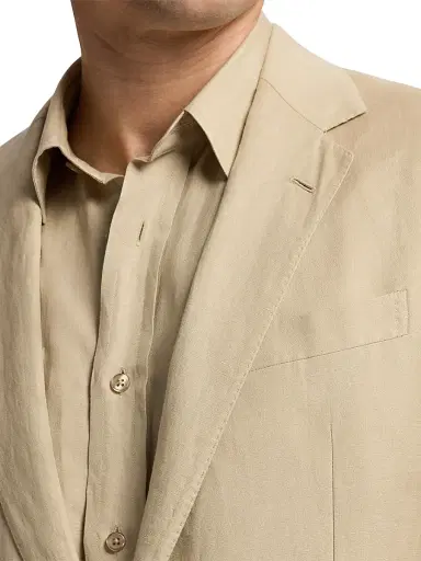 Ralph Lauren Purple Label Men's Hadley Hand-Tailored Silk-Linen Jacket - Champagne - Size 48 | Thumbnail 6 Ralph Lauren Purple Label Men's Hadley Hand-Tailored Silk-Linen Jacket - Champagne - Size 48 | Thumbnail 6