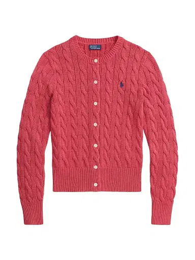Polo Ralph Lauren Women's Cable-Knit Cotton Cardigan - Nantucket Red | Thumbnail 1 Polo Ralph Lauren Women's Cable-Knit Cotton Cardigan - Nantucket Red | Thumbnail 1