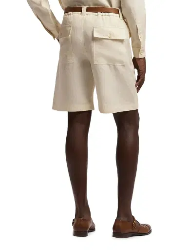 Ralph Lauren Purple Label Men's Hand-Tailored Linen Relaxed-Fit Shorts | Thumbnail 5 Ralph Lauren Purple Label Men's Hand-Tailored Linen Relaxed-Fit Shorts | Thumbnail 5