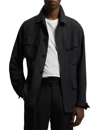Ralph Lauren Purple Label Men's Silk-Linen Field Jacket | Thumbnail 3 Ralph Lauren Purple Label Men's Silk-Linen Field Jacket | Thumbnail 3