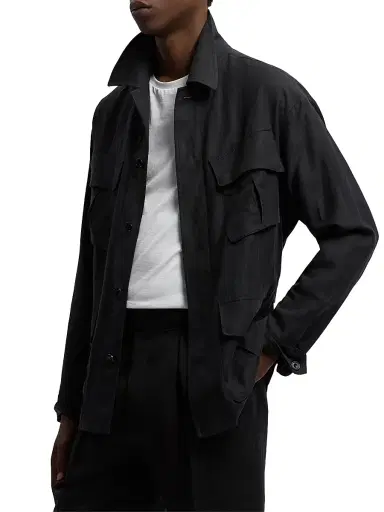 Ralph Lauren Purple Label Men's Silk-Linen Field Jacket | Thumbnail 4 Ralph Lauren Purple Label Men's Silk-Linen Field Jacket | Thumbnail 4