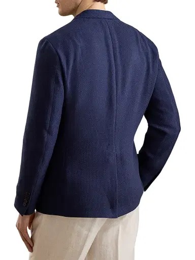 Ralph Lauren Purple Label Men's Hadley Hand-Tailored Panama-Weave Jacket - Navy - Size 48 | Thumbnail 3 Ralph Lauren Purple Label Men's Hadley Hand-Tailored Panama-Weave Jacket - Navy - Size 48 | Thumbnail 3