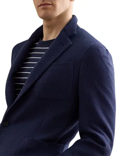 Ralph Lauren Purple Label Men's Hadley Hand-Tailored Panama-Weave Jacket - Navy - Size 48 | Thumbnail 4 Ralph Lauren Purple Label Men's Hadley Hand-Tailored Panama-Weave Jacket - Navy - Size 48 | Thumbnail 4