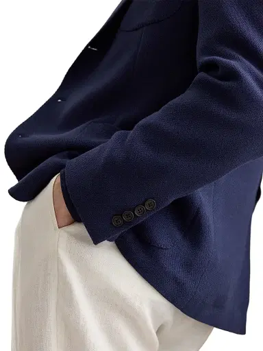 Ralph Lauren Purple Label Men's Hadley Hand-Tailored Panama-Weave Jacket - Navy - Size 48 | Thumbnail 5 Ralph Lauren Purple Label Men's Hadley Hand-Tailored Panama-Weave Jacket - Navy - Size 48 | Thumbnail 5