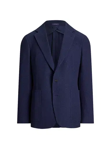 Ralph Lauren Purple Label Men's Hadley Hand-Tailored Panama-Weave Jacket - Navy - Size 48 | Thumbnail 1 Ralph Lauren Purple Label Men's Hadley Hand-Tailored Panama-Weave Jacket - Navy - Size 48 | Thumbnail 1