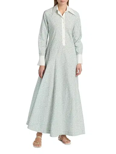 Rosie Assoulin Women's Groovy Geometric Cotton Maxi Shirtdress | Thumbnail 3 Rosie Assoulin Women's Groovy Geometric Cotton Maxi Shirtdress | Thumbnail 3
