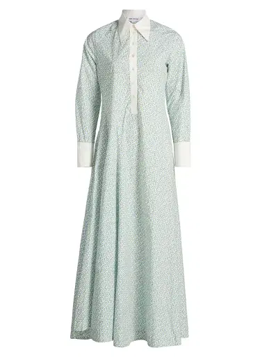 Rosie Assoulin Women's Groovy Geometric Cotton Maxi Shirtdress | Thumbnail 1 Rosie Assoulin Women's Groovy Geometric Cotton Maxi Shirtdress | Thumbnail 1