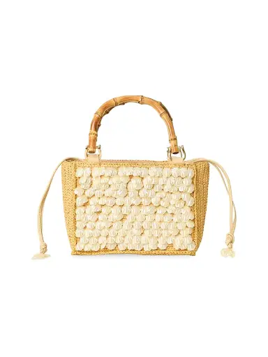 BTB Los Angeles Women's Brielle Mini Raffia Tote Bag - Natural | Thumbnail 1 BTB Los Angeles Women's Brielle Mini Raffia Tote Bag - Natural | Thumbnail 1