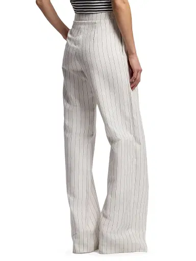 Ralph Lauren Collection Women's Rennie Striped Washed Pants - Lux Cream Black | Thumbnail 5 Ralph Lauren Collection Women's Rennie Striped Washed Pants - Lux Cream Black | Thumbnail 5