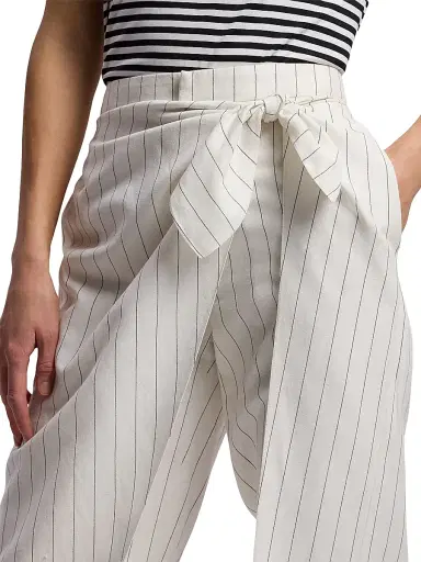 Ralph Lauren Collection Women's Rennie Striped Washed Pants - Lux Cream Black | Thumbnail 6 Ralph Lauren Collection Women's Rennie Striped Washed Pants - Lux Cream Black | Thumbnail 6