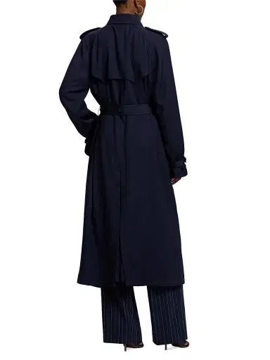 Ralph Lauren Collection Women's Alecia Belted Wool Longline Trench Coat - Icon Navy | Thumbnail 4 Ralph Lauren Collection Women's Alecia Belted Wool Longline Trench Coat - Icon Navy | Thumbnail 4