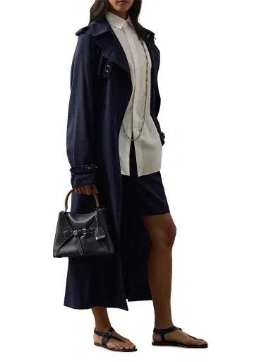 Ralph Lauren Collection Women's Alecia Belted Wool Longline Trench Coat - Icon Navy | Thumbnail 5 Ralph Lauren Collection Women's Alecia Belted Wool Longline Trench Coat - Icon Navy | Thumbnail 5