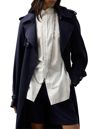 Ralph Lauren Collection Women's Alecia Belted Wool Longline Trench Coat - Icon Navy | Thumbnail 6 Ralph Lauren Collection Women's Alecia Belted Wool Longline Trench Coat - Icon Navy | Thumbnail 6