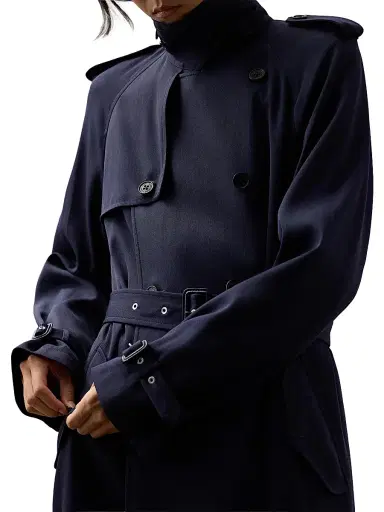 Ralph Lauren Collection Women's Alecia Belted Wool Longline Trench Coat - Icon Navy | Thumbnail 8 Ralph Lauren Collection Women's Alecia Belted Wool Longline Trench Coat - Icon Navy | Thumbnail 8
