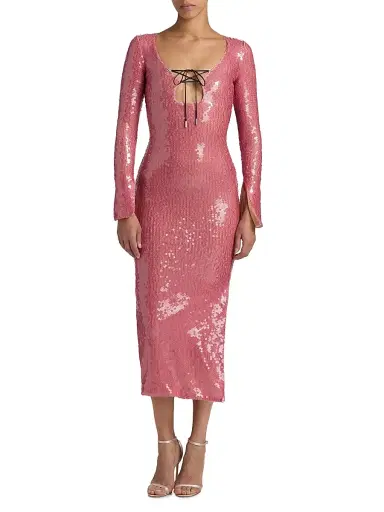 16Arlington Women's Solaria High-Shine Sequin Midi-Dress - Rosa | Thumbnail 3 16Arlington Women's Solaria High-Shine Sequin Midi-Dress - Rosa | Thumbnail 3