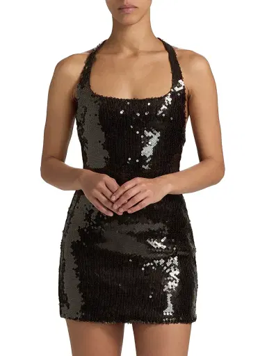 16Arlington Women's Syre Sequined Halter Minidress - Nocciola - Size 10 | Thumbnail 3 16Arlington Women's Syre Sequined Halter Minidress - Nocciola - Size 10 | Thumbnail 3
