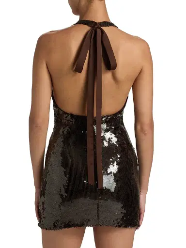 16Arlington Women's Syre Sequined Halter Minidress - Nocciola - Size 10 | Thumbnail 5 16Arlington Women's Syre Sequined Halter Minidress - Nocciola - Size 10 | Thumbnail 5