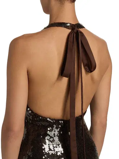 16Arlington Women's Syre Sequined Halter Minidress - Nocciola - Size 10 | Thumbnail 6 16Arlington Women's Syre Sequined Halter Minidress - Nocciola - Size 10 | Thumbnail 6
