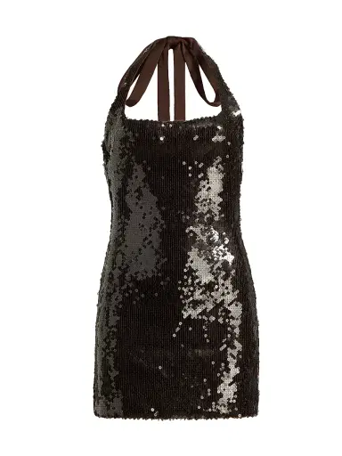 16Arlington Women's Syre Sequined Halter Minidress - Nocciola - Size 10 | Thumbnail 1 16Arlington Women's Syre Sequined Halter Minidress - Nocciola - Size 10 | Thumbnail 1