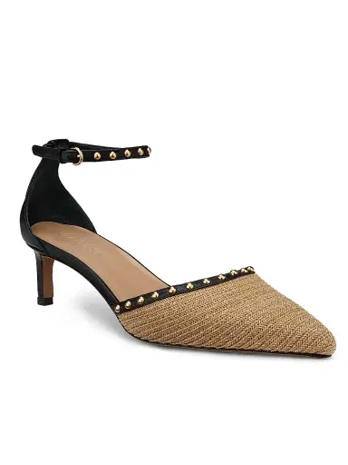 Ulla Johnson Women's Hera 50MM Raffia & Leather Pumps | Thumbnail 2 Ulla Johnson Women's Hera 50MM Raffia & Leather Pumps | Thumbnail 2
