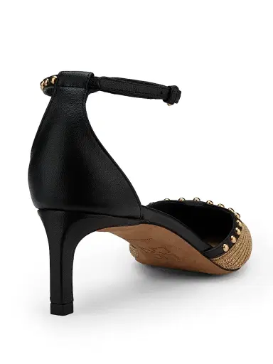 Ulla Johnson Women's Hera 50MM Raffia & Leather Pumps | Thumbnail 3 Ulla Johnson Women's Hera 50MM Raffia & Leather Pumps | Thumbnail 3