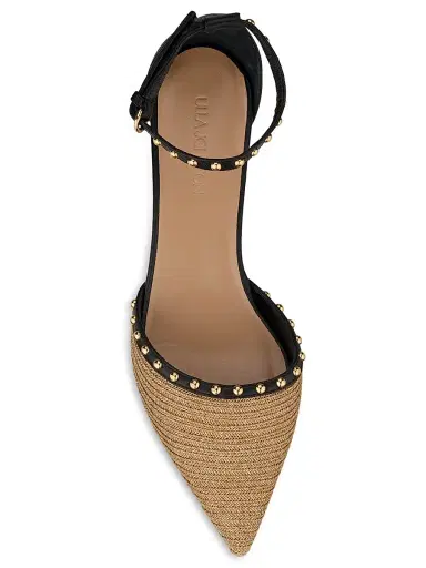 Ulla Johnson Women's Hera 50MM Raffia & Leather Pumps | Thumbnail 4 Ulla Johnson Women's Hera 50MM Raffia & Leather Pumps | Thumbnail 4