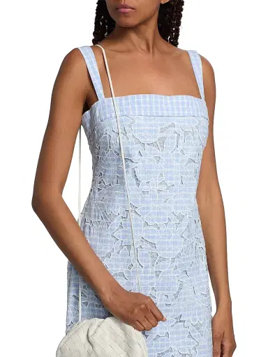 SIMKHAI Women's Aubrey Embroidered Floral Gingham Midi-Dress - Periwinkle Sky Multi | Thumbnail 6 SIMKHAI Women's Aubrey Embroidered Floral Gingham Midi-Dress - Periwinkle Sky Multi | Thumbnail 6