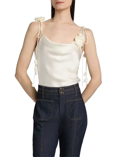 Cinq à Sept Women's Trailing Flower Marta Silk Cami - | Thumbnail 3 Cinq à Sept Women's Trailing Flower Marta Silk Cami - | Thumbnail 3