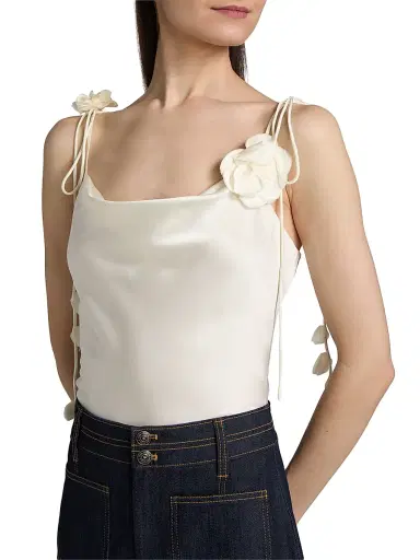 Cinq à Sept Women's Trailing Flower Marta Silk Cami - | Thumbnail 6 Cinq à Sept Women's Trailing Flower Marta Silk Cami - | Thumbnail 6