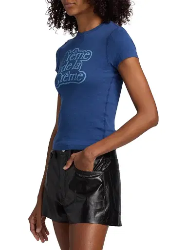 RE/DONE Women's Crème De La Crème Cotton Baby T-Shirt | Thumbnail 4 RE/DONE Women's Crème De La Crème Cotton Baby T-Shirt | Thumbnail 4