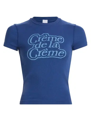 RE/DONE Women's Crème De La Crème Cotton Baby T-Shirt | Thumbnail 1 RE/DONE Women's Crème De La Crème Cotton Baby T-Shirt | Thumbnail 1