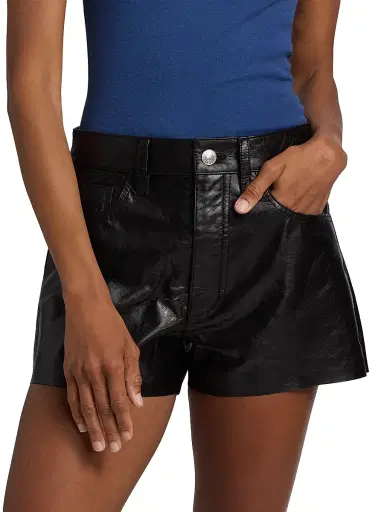 RE/DONE Women's Leather A-Line Shorts | Thumbnail 3 RE/DONE Women's Leather A-Line Shorts | Thumbnail 3