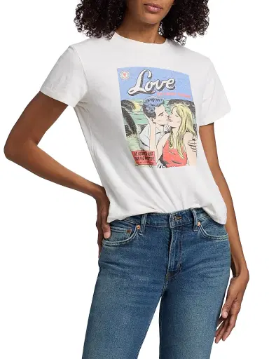 RE/DONE Women's Graphic Cotton T-Shirt - Vintage White - Size Large | Thumbnail 3 RE/DONE Women's Graphic Cotton T-Shirt - Vintage White - Size Large | Thumbnail 3