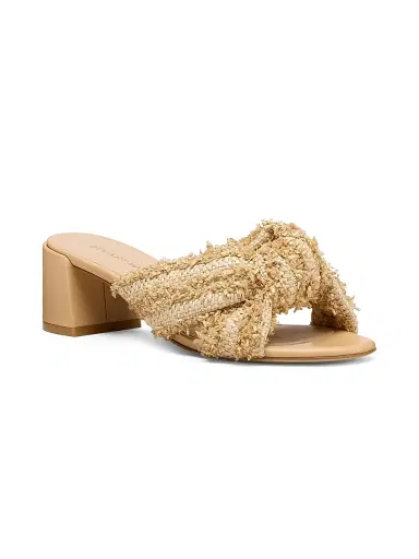 Stuart Weitzman Women's Soplaya 50MM Woven Block-Heel Slip-On Sandals - Natural | Thumbnail 2 Stuart Weitzman Women's Soplaya 50MM Woven Block-Heel Slip-On Sandals - Natural | Thumbnail 2