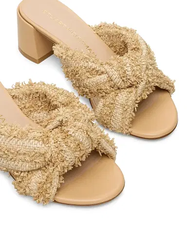 Stuart Weitzman Women's Soplaya 50MM Woven Block-Heel Slip-On Sandals - Natural | Thumbnail 4 Stuart Weitzman Women's Soplaya 50MM Woven Block-Heel Slip-On Sandals - Natural | Thumbnail 4