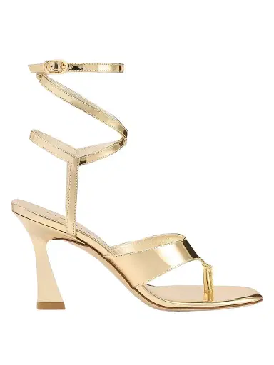 Stuart Weitzman Women's Vinnie 85MM Wrap Thong Leather Sandals - Platino | Thumbnail 1 Stuart Weitzman Women's Vinnie 85MM Wrap Thong Leather Sandals - Platino | Thumbnail 1