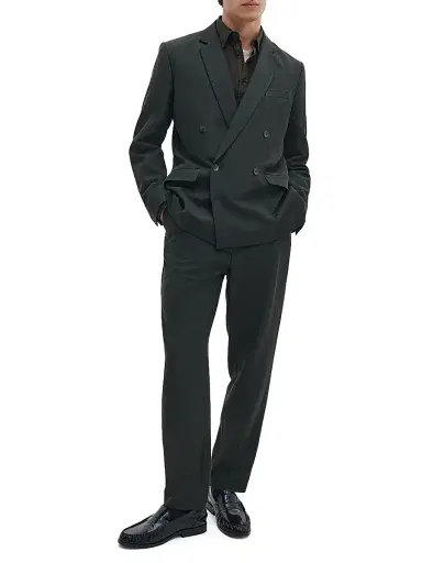 rag & bone Men's Butler Wool-Blend Double-Breasted Blazer - Charcoal Green | Thumbnail 2 rag & bone Men's Butler Wool-Blend Double-Breasted Blazer - Charcoal Green | Thumbnail 2