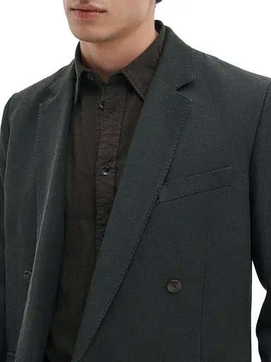 rag & bone Men's Butler Wool-Blend Double-Breasted Blazer - Charcoal Green | Thumbnail 7 rag & bone Men's Butler Wool-Blend Double-Breasted Blazer - Charcoal Green | Thumbnail 7