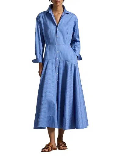 Polo Ralph Lauren Women's Verity Striped Cotton Shirtdress - Blue Red | Thumbnail 3 Polo Ralph Lauren Women's Verity Striped Cotton Shirtdress - Blue Red | Thumbnail 3