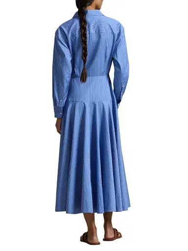 Polo Ralph Lauren Women's Verity Striped Cotton Shirtdress - Blue Red | Thumbnail 4 Polo Ralph Lauren Women's Verity Striped Cotton Shirtdress - Blue Red | Thumbnail 4