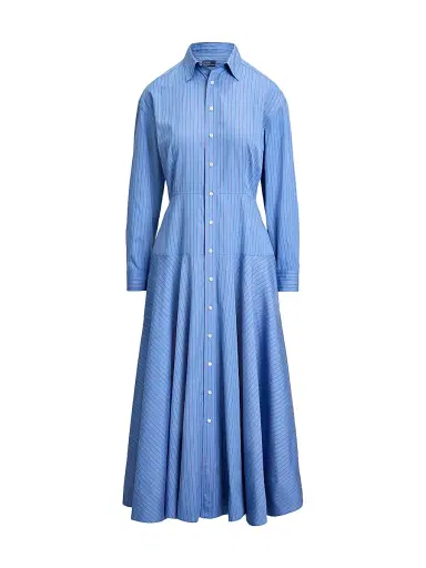 Polo Ralph Lauren Women's Verity Striped Cotton Shirtdress - Blue Red | Thumbnail 1 Polo Ralph Lauren Women's Verity Striped Cotton Shirtdress - Blue Red | Thumbnail 1