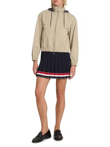 Thom Browne Women's Striped Track Jacket - Beige | Thumbnail 2 Thom Browne Women's Striped Track Jacket - Beige | Thumbnail 2