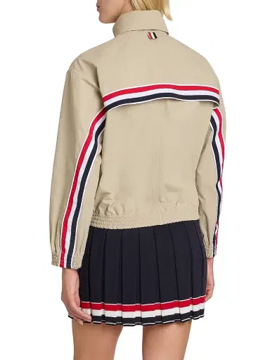 Thom Browne Women's Striped Track Jacket - Beige | Thumbnail 5 Thom Browne Women's Striped Track Jacket - Beige | Thumbnail 5