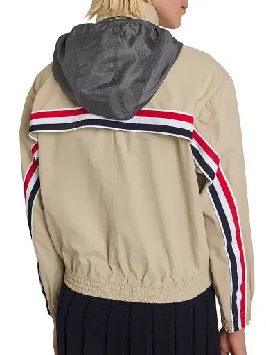 Thom Browne Women's Striped Track Jacket - Beige | Thumbnail 8 Thom Browne Women's Striped Track Jacket - Beige | Thumbnail 8