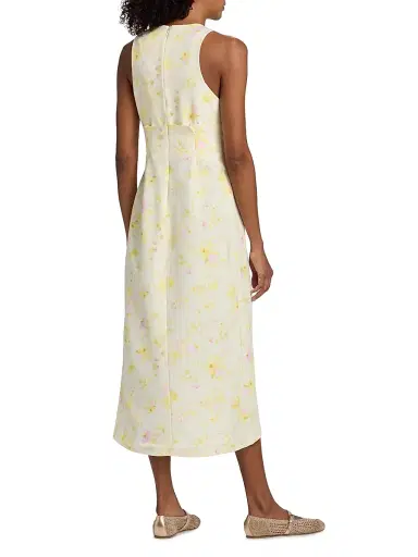 Kika Vargas Women's Liv Peony Ruffle Midi-Dress - Yellow | Thumbnail 5 Kika Vargas Women's Liv Peony Ruffle Midi-Dress - Yellow | Thumbnail 5